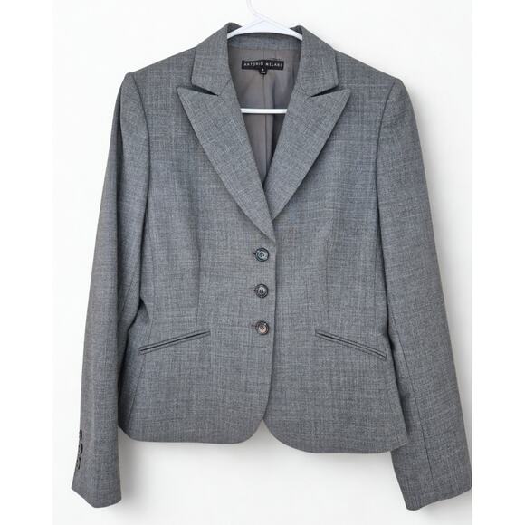 Antonio Melani Womens Size 8 Jacket Blazer Suiting Gray Career Work Office - Picture 1 of 8